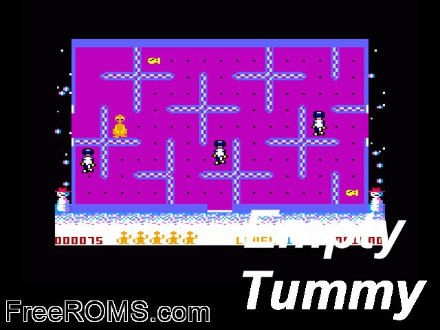Empty Tummy (UK) (1988) [t1] Amstrad CPC game showing 3D box cover and gameplay screenshot
